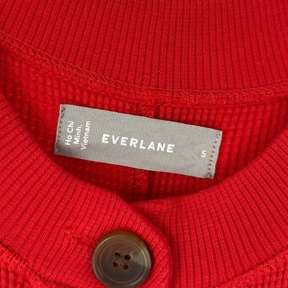 Everlane Red Cotton The Waffle Knit Onesie One Piece Jumpsuit - Picture 11 of 12